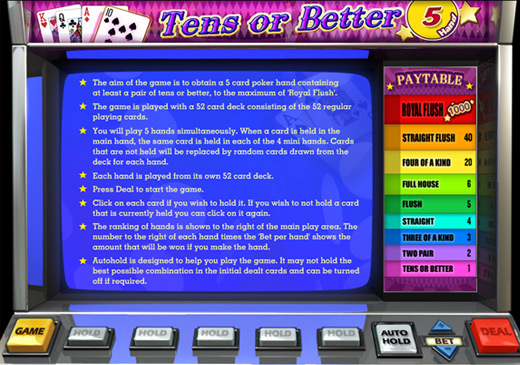 tensorbetter5hands_paytable